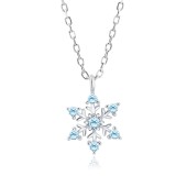Lănțișor argint fulg de nea cu pietre bleu DiAmanti Z1788N_AQ-DIA Lănțișor argint fulg de nea cu pietre bleu DiAmanti Z1788N_AQ-DIA